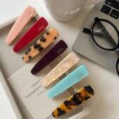 韩国金三角侧边夹少女气质发夹高级感简约鸭嘴夹水墨豹刘海夹发饰