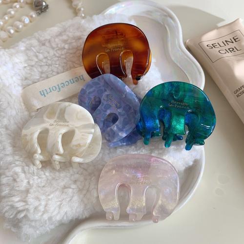 早春新款胖胖M新色抓夹小号日常百搭温柔盘发醋酸鲨鱼夹头饰发夹