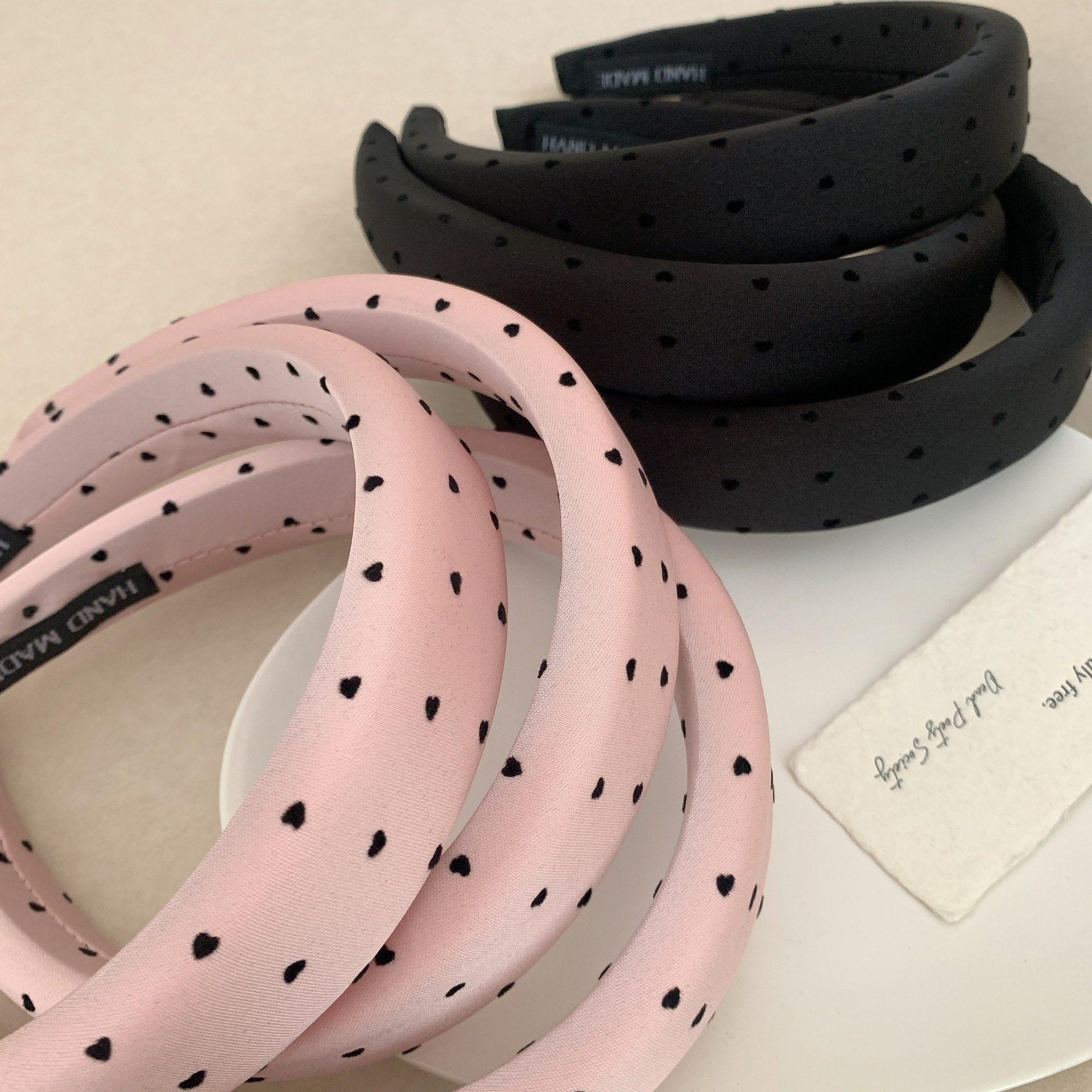 黑粉莓点点爱心丝光滑绸缎面波点洋气海绵压发箍可爱甜酷辣妹发饰,饰品/流行首饰/时尚饰品新,发饰,淘宝优惠券,粉丝福利购,淘宝优惠卷