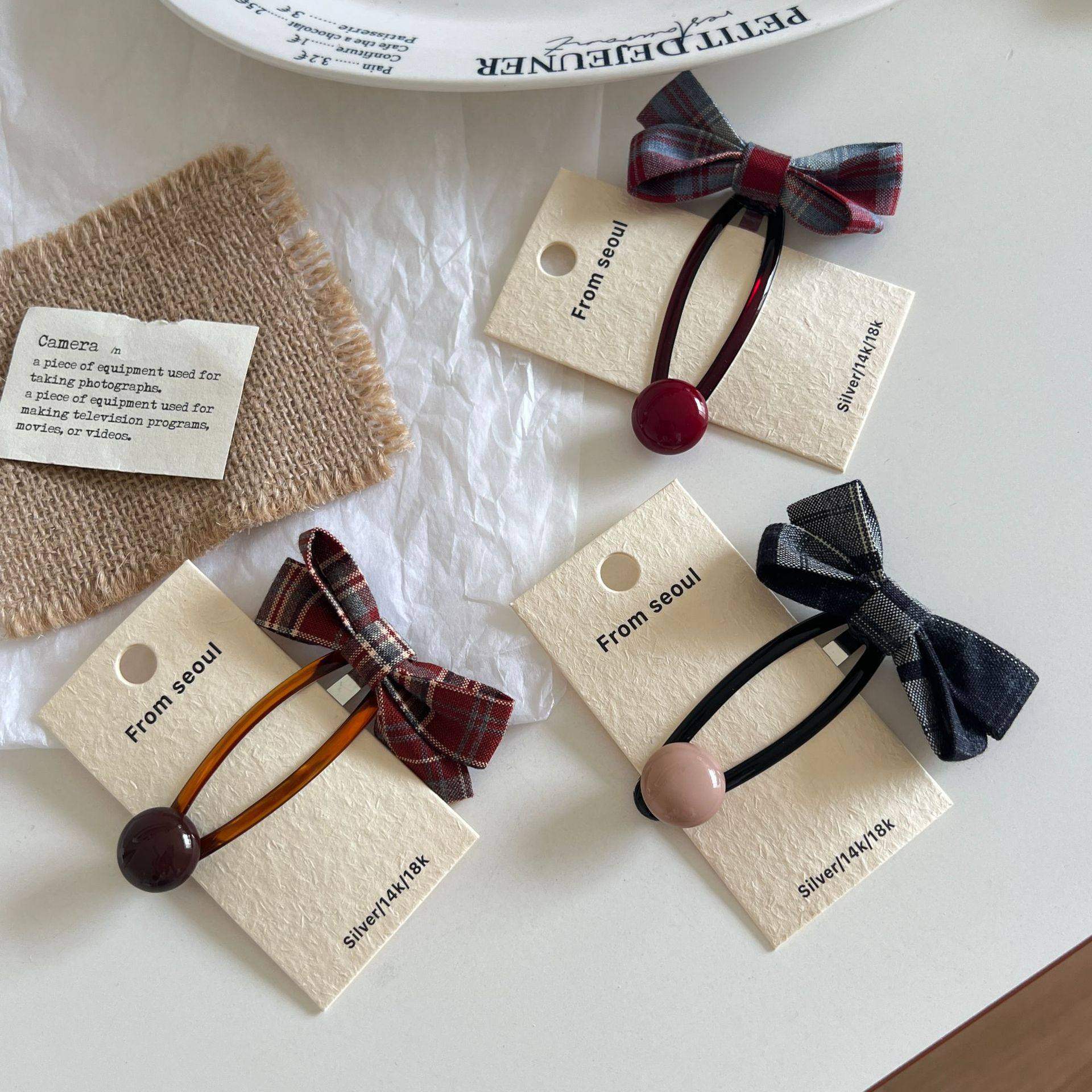 韩版新款学院风格子蝴蝶结抓夹气质格纹马尾夹半抓发夹后脑勺发卡,饰品/流行首饰/时尚饰品新,发饰,淘宝优惠券,粉丝福利购,淘宝优惠卷