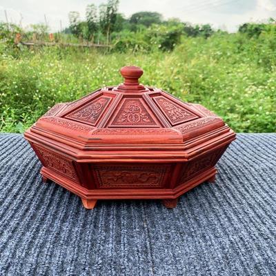 红木八角瓜子家用客厅零食糖果盒