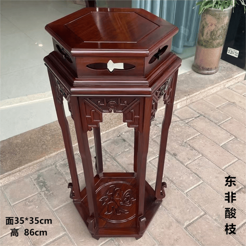 红木仿古花架东非酸枝木创意家居花盆架花几盆景底座木架子装饰品