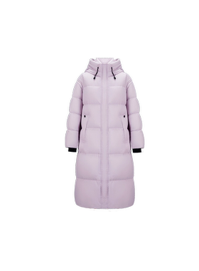 【七七酱直播间】CHICHY紫色长款连帽羽绒服保暖外套CW3D007254