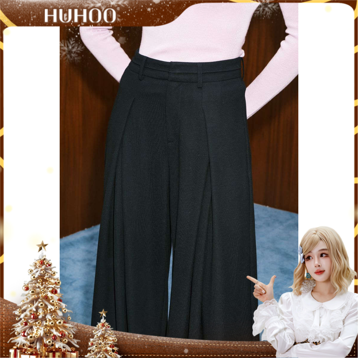 【呼呼专享】CHICHY洋气显瘦百搭直筒休闲裤CW6E004253