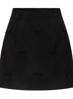 【七七酱直播间】CHICHY高腰烫钻半身裙百搭a字短裙CC5A001252