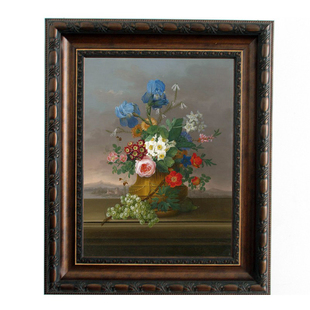 成品框 像框架 花卉风景油画框 褐色深色咖啡色环保画框 相框挂墙