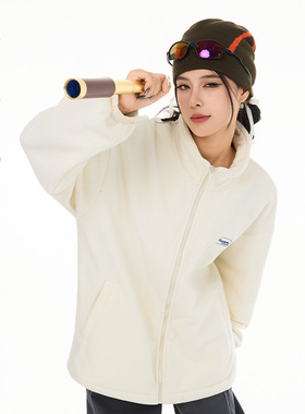 ppge摇粒绒开衫春季男女冲锋衣重磅抓绒加厚内胆户外保暖夹克外套