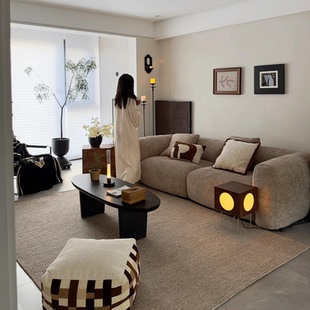 大白沙发法式复古别墅大平层棉麻雪尼尔小户型客厅奶油风布艺沙发