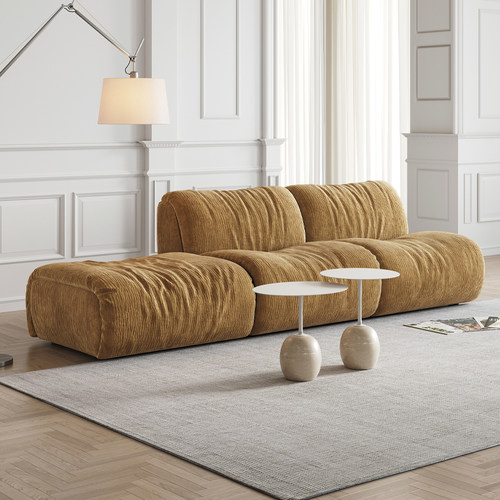 诺诺布艺沙发轻法式复古风小户型客厅可拆洗创意自由组合模块沙发