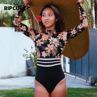 澳洲RIPCURL长袖 连体泳衣防晒速干水母衣可拆卸胸垫冲浪服潜水服