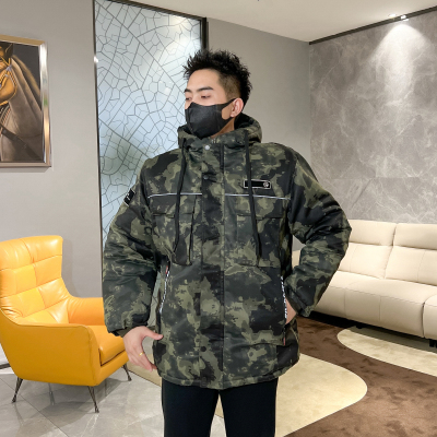 热销迷彩绿废墟男冬款加绒加厚防寒保暖冷库工作服中长款劳保棉袄