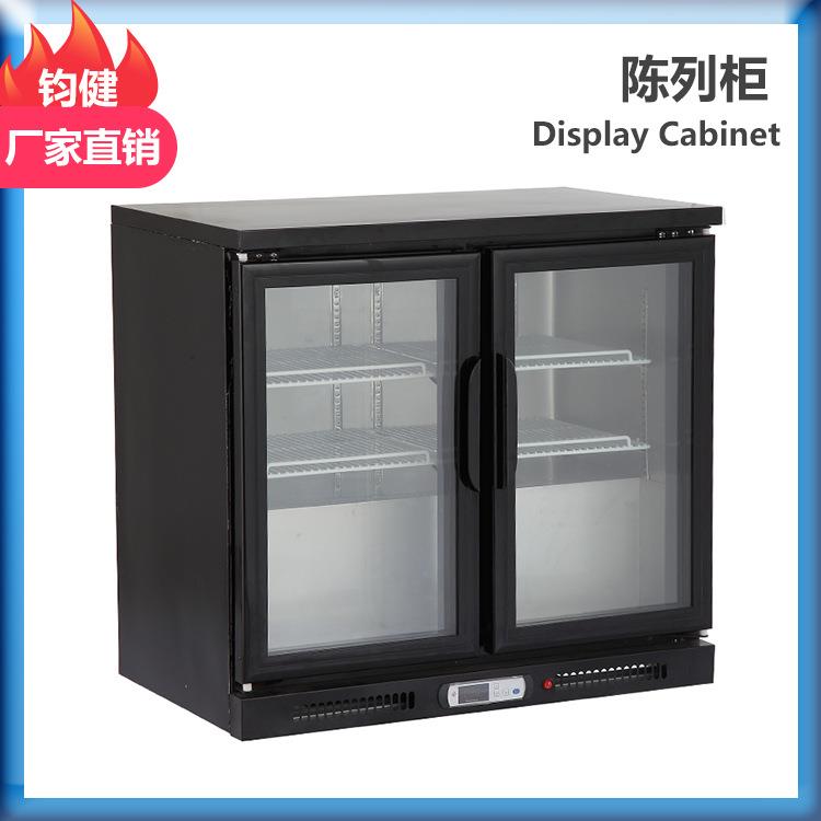 桌上饮料展示柜双门啤酒陈列柜不锈钢吧台小冰箱210L冷饮柜