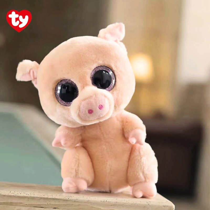 TY美国大眼睛猪玩偶公仔安抚