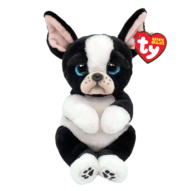 Ty黑白犬法斗毛绒玩具仿真小狗狗