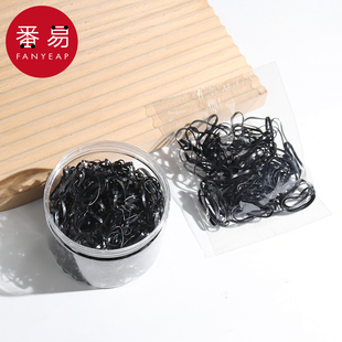 皮筋 橡皮筋女扎头发发圈高弹力耐用黑色胶圈头绳 一次性A1pq801