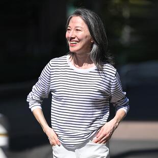 瑕予/美利奴羊毛减龄条纹针织衫薄款海魂衫黑白