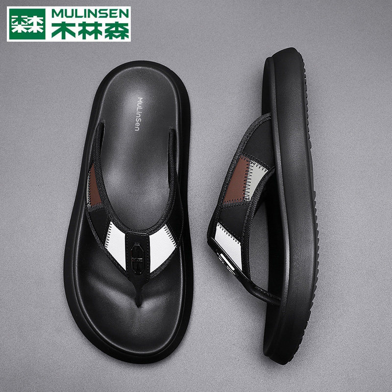 木林森拖鞋男夏季2025新款潮流时尚软底人字拖鞋厚底防滑夹脚拖鞋