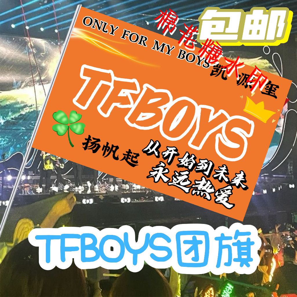 原创新款TFBOYS应援大旗王俊凯易烊千玺王源组合TFboys应援旗定制