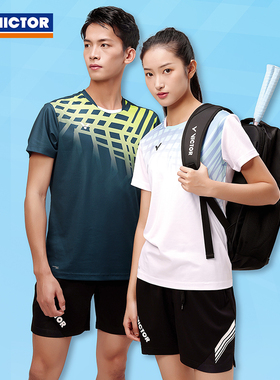 VICTOR威克多羽毛球服套装 男女运动短袖T恤短裤TR-40022胜利正品