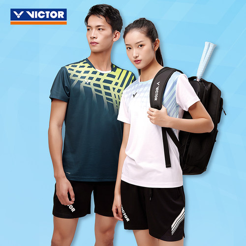 胜利羽毛球服套装TR-40022 男女运动短袖T恤短裤VICTOR威克多正品