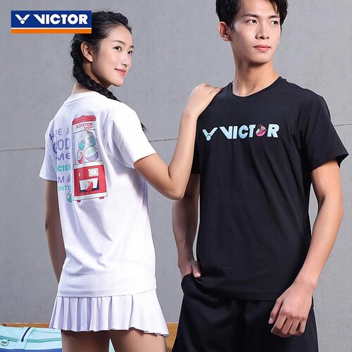 胜利羽毛球服T恤 VICTOR威克多 2026夏短袖速干运动上衣男女40024