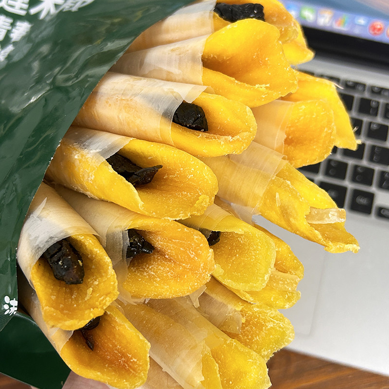 好吃到哭了~芒果夹乌梅卷芒果干夹柠檬条酸甜蜜饯果脯休闲小零食