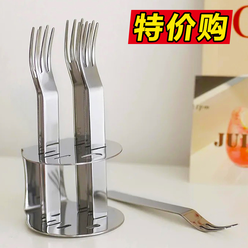 304不锈钢水果叉创意精致家用吃甜品蛋糕沙拉月饼叉套装餐具果叉