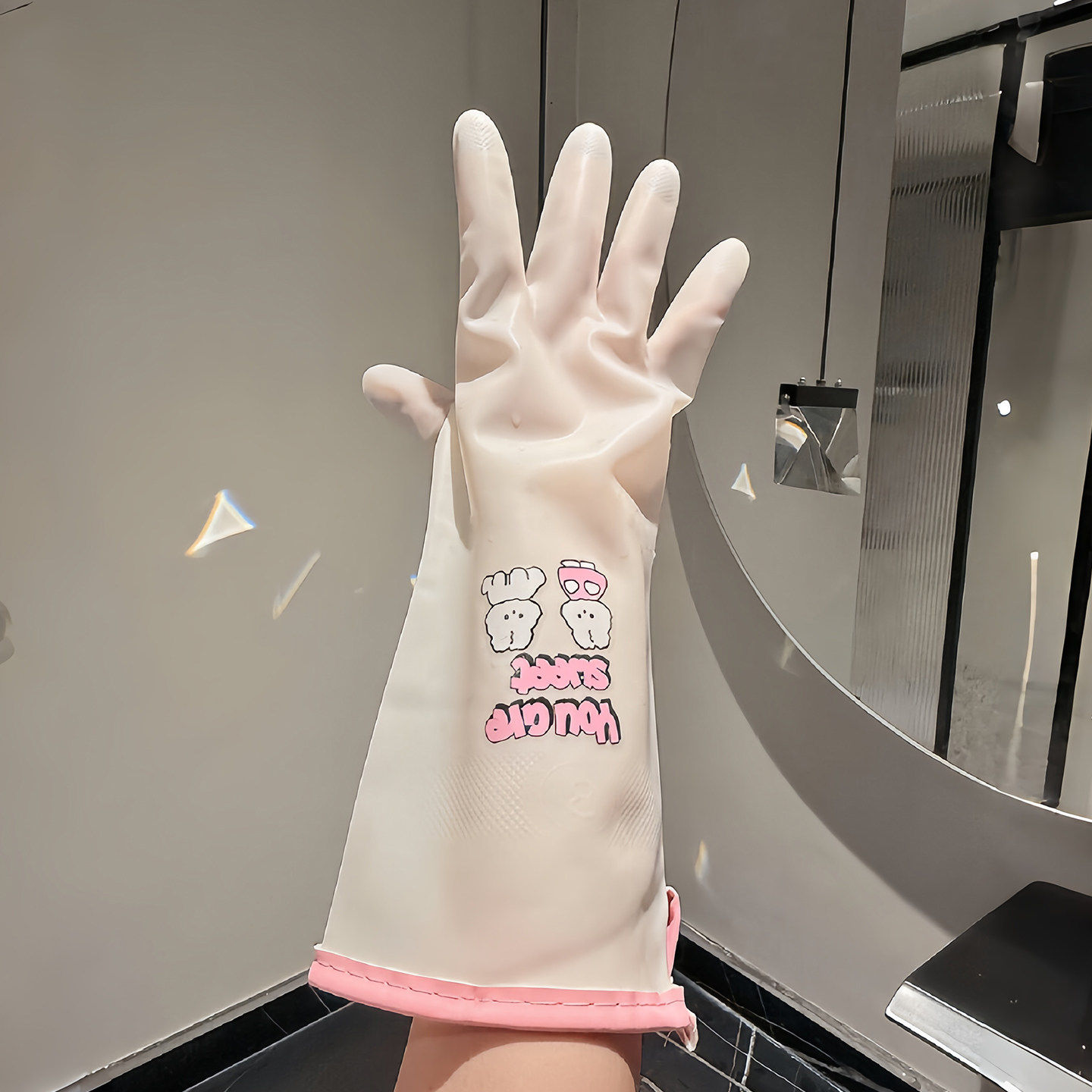 丁腈手套家务洗碗厨房耐用橡胶防水洗衣服家用清洁专用加厚加长