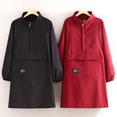 立领长袖 防污耐磨防泼水反穿罩衣上班专用女工作服 拉链兜围裙新款