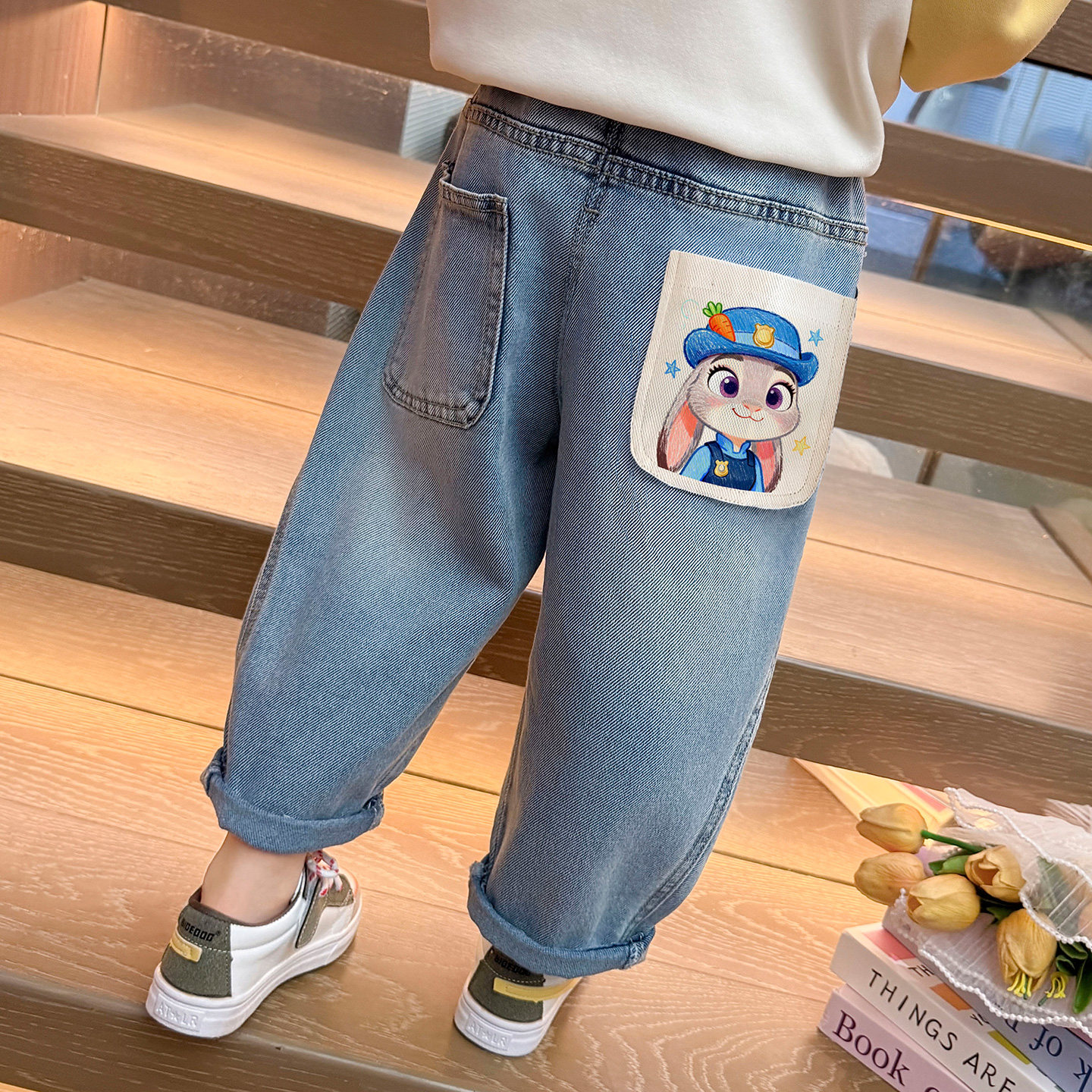 女童春季新款朱迪兔牛仔裤小女孩卡通甜美老爹裤可爱警官阔腿裤潮,女装/女士精品,牛仔裤,淘宝优惠券,粉丝福利购,淘宝优惠卷