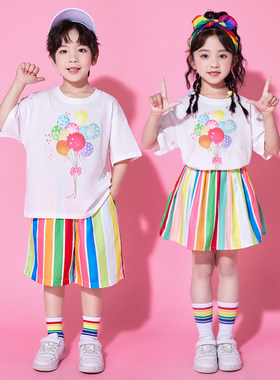 兄妹款夏季新款六一啦啦队演出服