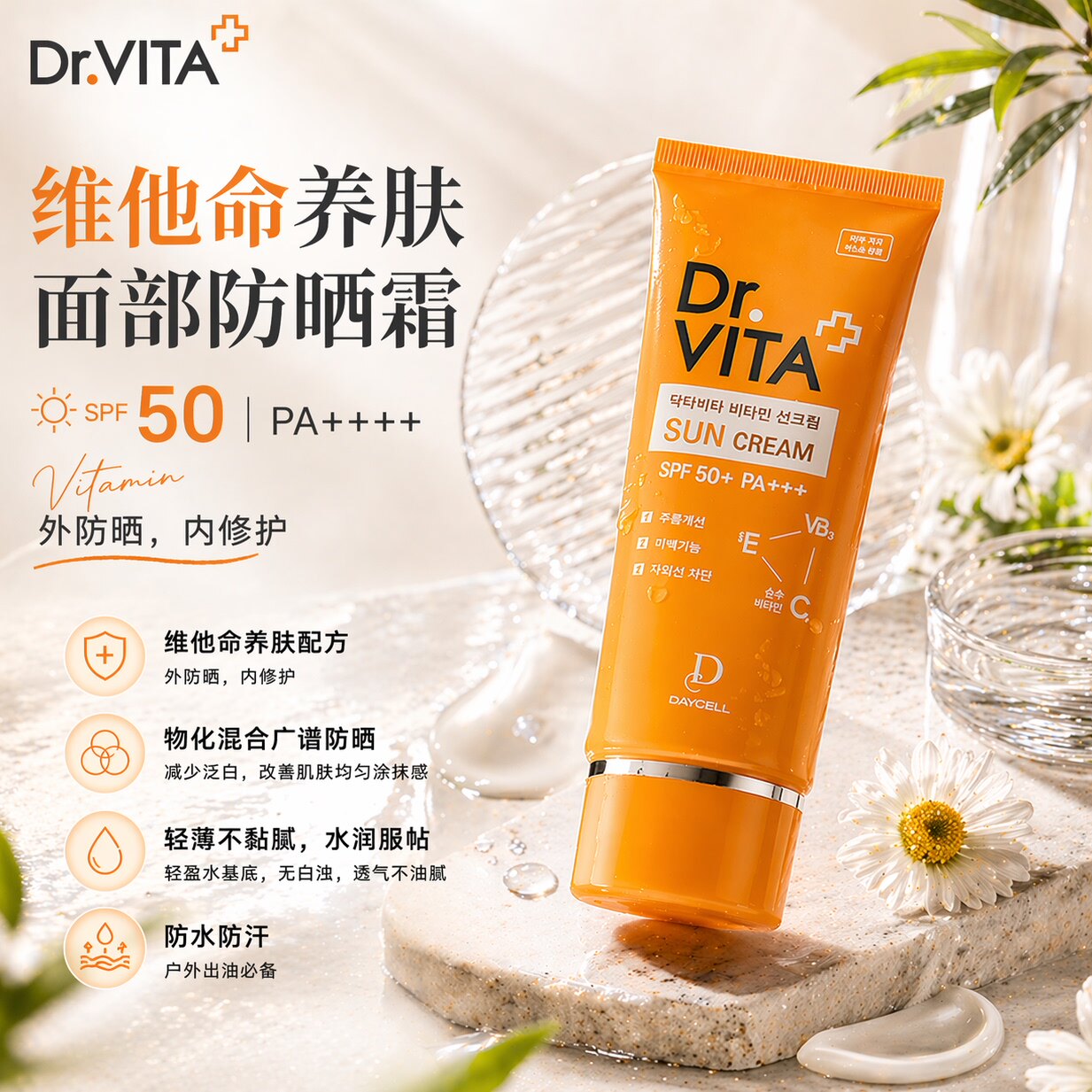 DR.VITA维他命养肤防晒霜50倍隔离防紫外线防晒效期至27年1月
