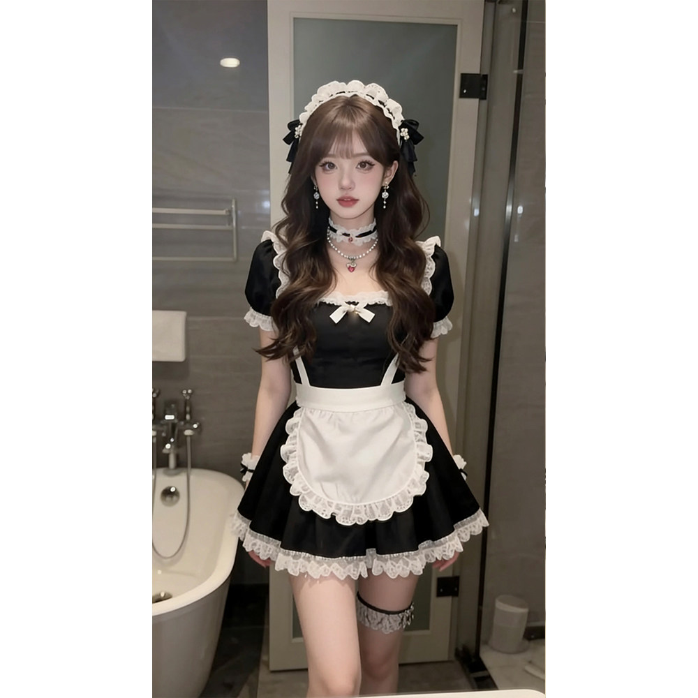 甜美女仆风COS制服套装