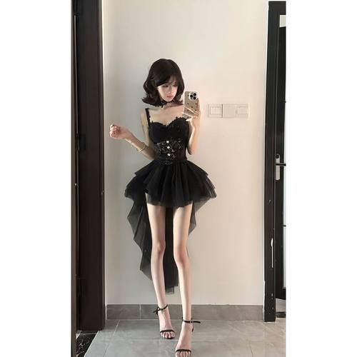 性感辣妹甜酷风蕾丝背心套装