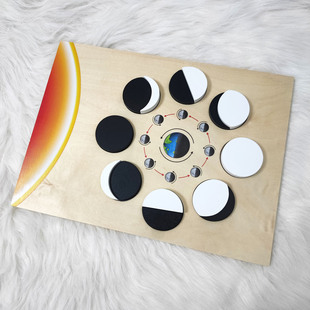 Phases of the Moon Wooden Puzzle Model 木制教具展示月相变化