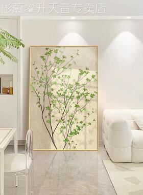 网红客厅饰画原木玄关挂画沙发背景墙壁画大幅落地画肌装理餐风厅