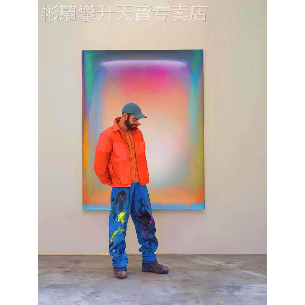 网红·美院纯绘艺手渐变色大术幅彩色多客巴油画胺厅装饰画