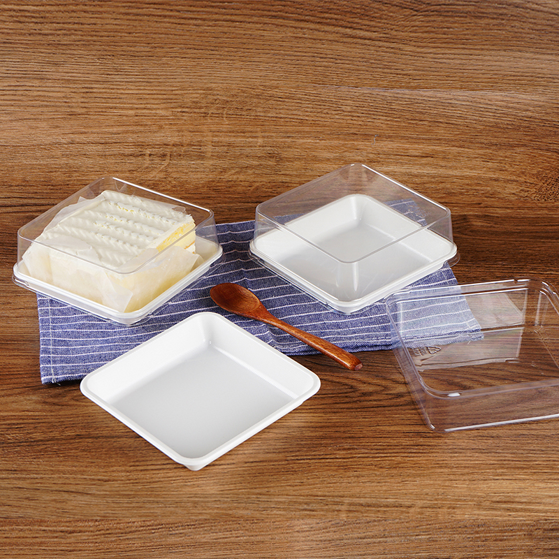 加厚正方形盒 烘焙包装 mini蛋糕盒 高透糕点盒 食品级西点盒