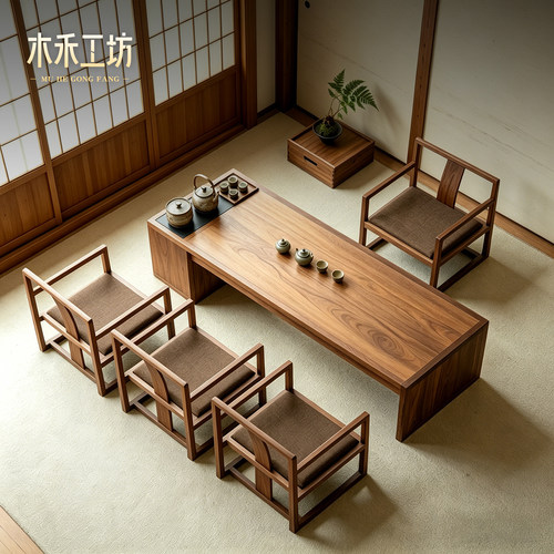 日式禅意白蜡木榻榻米茶桌