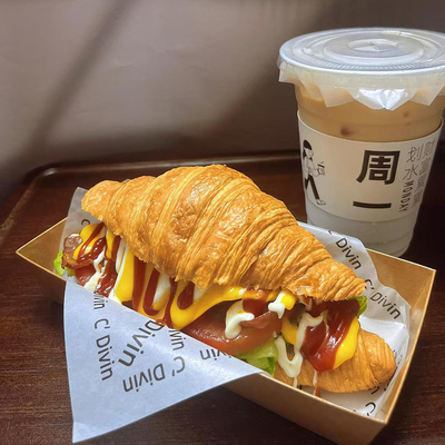 加厚长方形香肠可颂打包盒餐盒