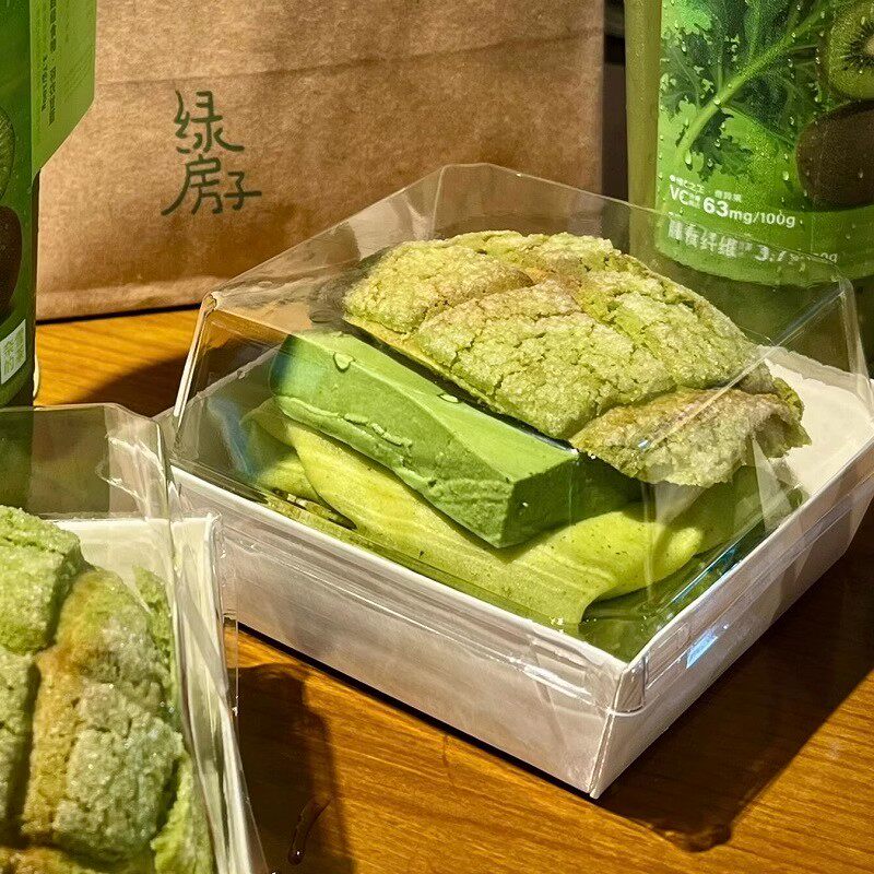 奶冻菠萝包打包盒烘焙芋泥蛋糕盒巧克力面包包装盒班戟甜品西点盒