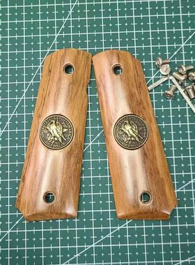 AQK1911黑鹰黄花梨实木护木徽章握把片