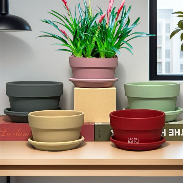 矮款红陶花盆多肉植物透气素烧花盆客厅办公室桌面绿植花器带托盘,鲜花速递/花卉仿真/绿植园艺,花盆,淘宝优惠券,粉丝福利购,淘宝优惠卷