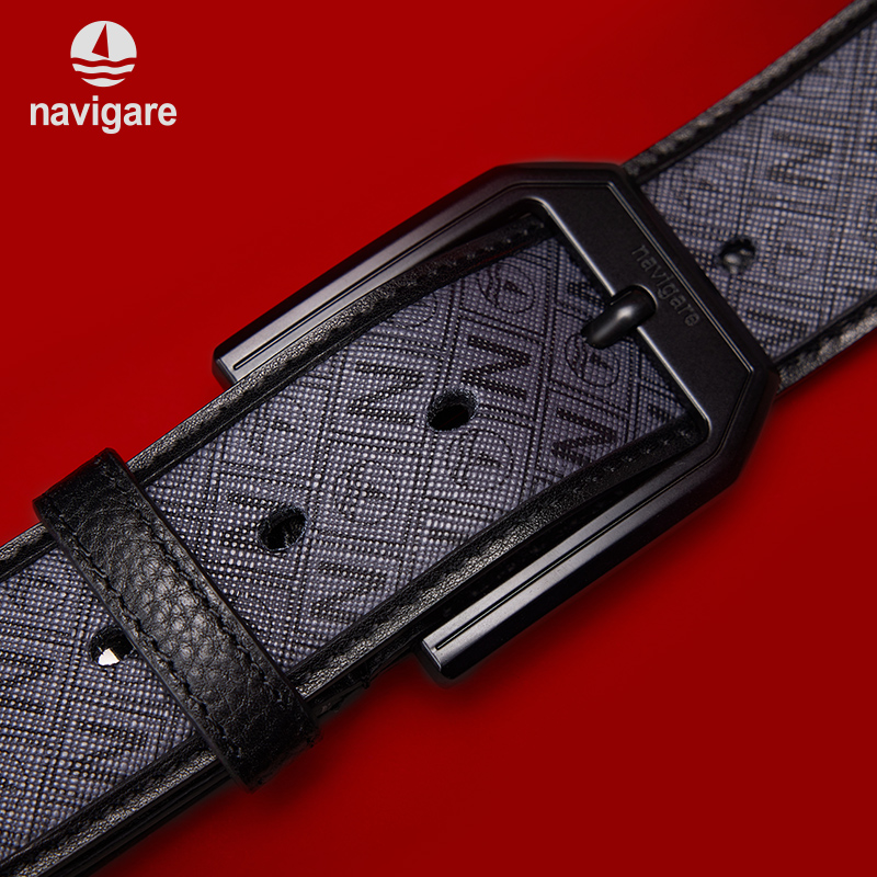 【送男朋友的礼物】Navigare意大利小帆船高档牛皮腰带男针扣皮带