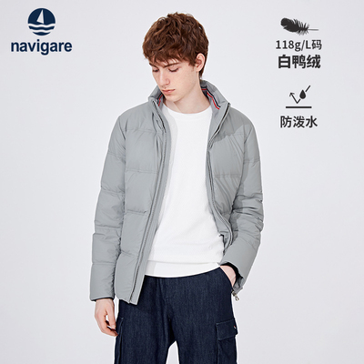 [防水]Navigare意大利小帆船灰色羽绒服男冬季时尚休闲保暖外套