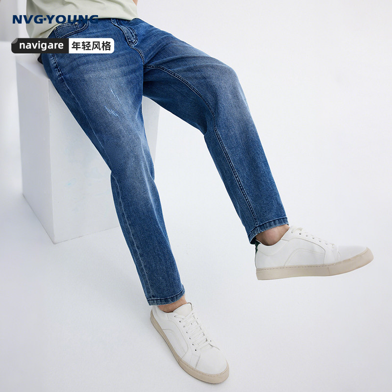 [天丝]Navigare意大利小帆船宁静蓝牛仔裤男松身锥形休闲牛仔长裤,男装,牛仔裤,淘宝优惠券,粉丝福利购,淘宝优惠卷