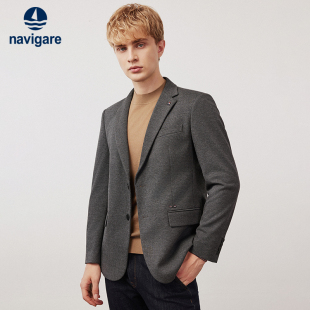 Navigare意大利小帆船灰色休闲西装 便西高级感西服外套 男秋季