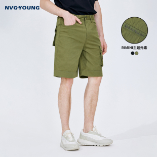 休闲中裤 五分裤 男士 夏季 绿色短裤 Navigare意大利小帆船新款