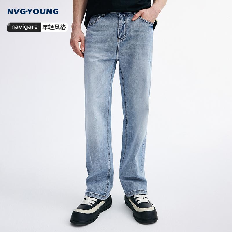 小帆船休闲浅蓝色牛仔裤