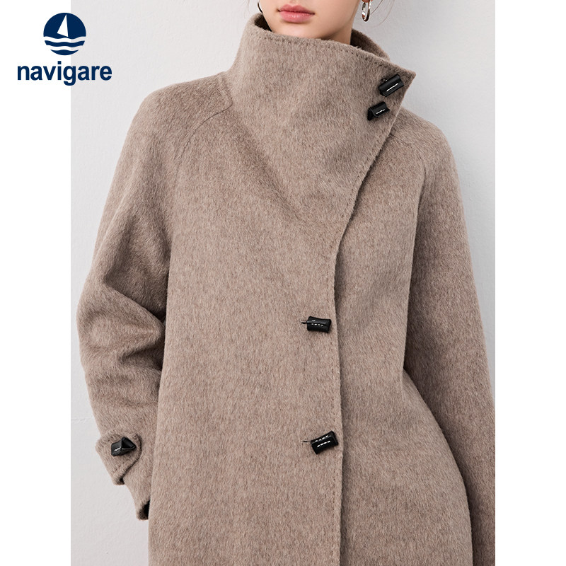 [羊毛]Navigare意大利小帆船卡其色毛呢大衣女冬季新款赫本风外套,女装/女士精品,毛呢外套,淘宝优惠券,粉丝福利购,淘宝优惠卷